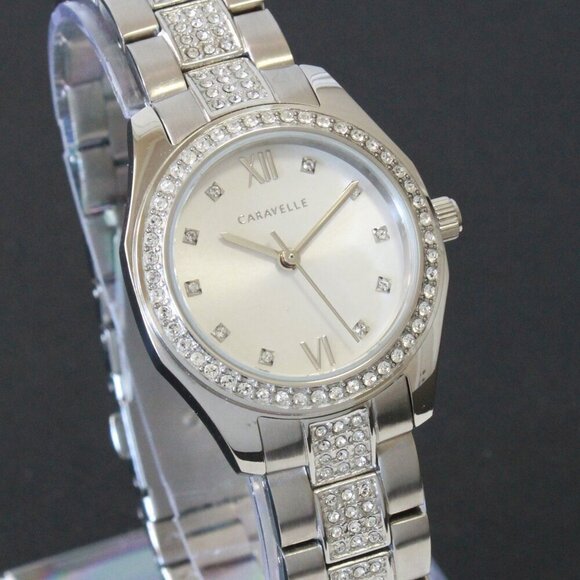 Caravelle Sport Ladies Quartz Watch 154 Austrian Crystals Stainless 28mm - Picture 5 of 13